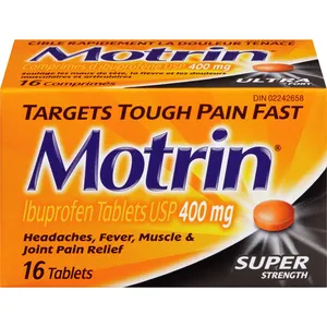 Super Strength Motrin Pain Relief - 400mg Ibuprofen Tablets for Headaches, Cramps, and More