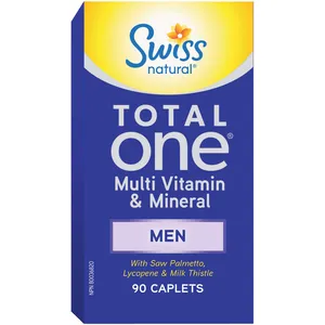 Swiss Total One Men Multivitamin & Mineral - Optimal Health Formula for Men Under 50