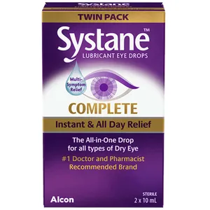 Systane Complete Duo 2x10ml - Advanced Eye Moisturizing Drops for Dry Eyes Relief