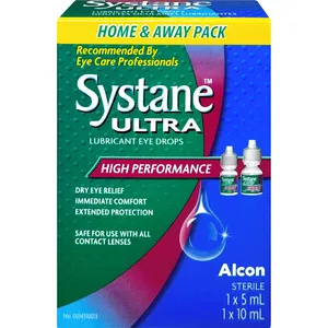 Systane Ult Home/Away Eye Drops 10+5ml for Dry Eyes Relief and Comfort