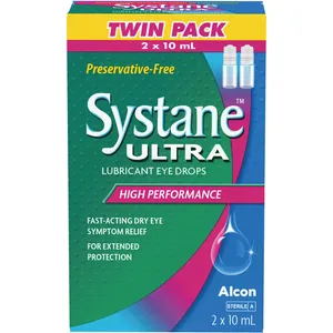Systane Ultra Multi-Dose Preservative Free Eye Drops for Sensitive Eyes, Soothing Relief, 10ml