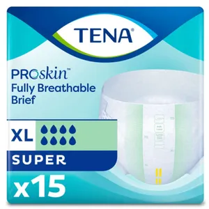TENA Adult Incontinence Briefs, Super Absorbency, X-Large, Green - Comfort & Wetness Control