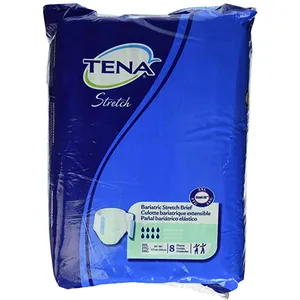 TENA Bariatric Briefs XXX-Large - Stretchable, Comfortable, Moisture Resistant, Pack of 8
