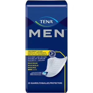 TENA Incontinence Guards for Men - Maximum Absorbency, White - Comfortable, Discreet Protection