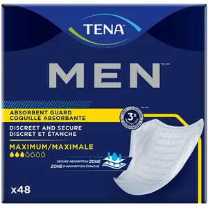 TENA Incontinence Guards for Men - Moderate Absorbency, Odor Control, Comfortable Fit