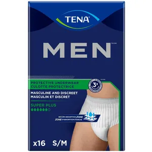 TENA Men Protective Incontinence Underwear, Small/Medium - Super Absorbent, Cottony-Soft Comfort