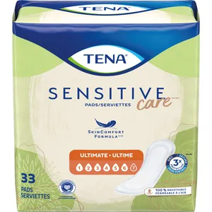 TENA Sensitive Care Ultimate Regular Incontinence Pads - Soft, Breathable, Triple Protection for Women