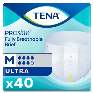 TENA Ultra Absorbency Adult Incontinence Briefs Medium - Comfortable, Secure Fit with Dual Core Technology