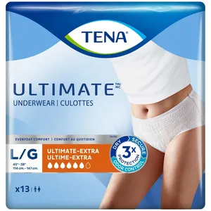 TENA Unisex Incontinence Underwear, Large Size, Ultimate Absorbency with Odor Control