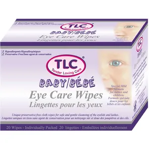 TLC Baby Eye Care Wipes - Preservative Free, Hypoallergenic, Gentle Cleansing for Inflamed Eyes