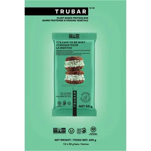 TRUBAR It's Mint to Be Chip - 12CT Vegan Protein Snack Bars, Gluten Free, Indulgent Nutrition
