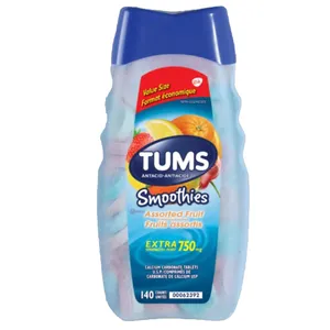 TUMS Extra Strength Smoothie Assorted Fruit - 140 Count Fast Heartburn Relief Chewable Tablets