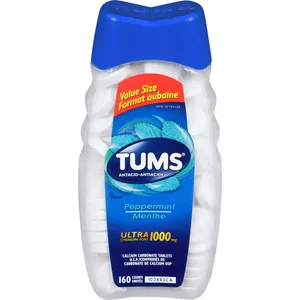 TUMS Ultra Strength Antacid Peppermint 160 Count for Rapid Heartburn Relief, Double Power