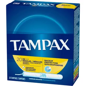 Tampax Cardboard Tampons Regular Absorbency Unscented 20 Count - Comfortable Protection