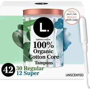 Tampax Organic Cotton Tampons Regular/Super Absorbency Multipack - Chlorine & Dye Free