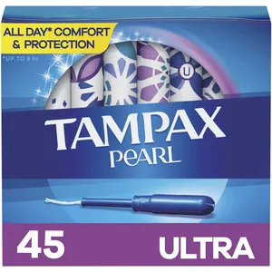 Tampax Pearl Tampons, Ultra Absorbency, Unscented, LeakGuard Braid for Maximum Protection