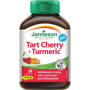 Tart Cherry + Turmeric Capsules - Natural Joint Pain Relief & Antioxidant Support, 500mg