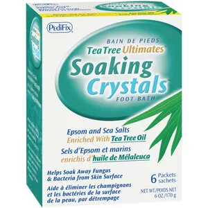 Tea Tree Ultimate Soaking Crystals Foot Bath with Epsom Salt & Peppermint Oil for Refreshing Relief