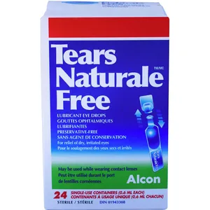 Tears Naturale Free Eye Drops 24 x 0.6ml - Hydrating Relief for Dry Eyes