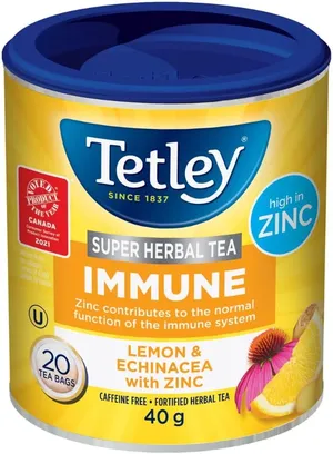 Tetley Super Herbal Immune Tea with Lemon & Echinacea, 20 Bags, Naturally Caffeine-Free