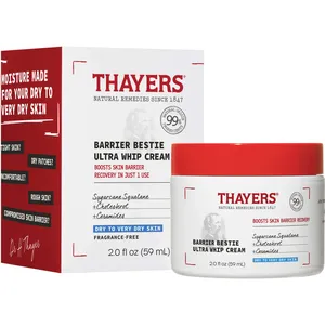 Thayers Barrier Bestie Ultra Whip Face Cream, Moisturizer for Dry Skin with Squalane & Ceramides
