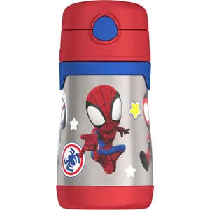 Thermos FUNtainer Water Bottle w/ Straw - Spidey Design, BPA-Free, 12-Hour Cold Retention, 18+ Months