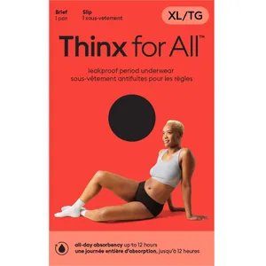Thinx for All Women's Extra Large Black Leakproof Period Underwear - All Day Comfort & Absorbency