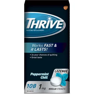 Thrive 1mg Peppermint Chill Lozenges 108 Count - Regular Strength Nicotine Replacement