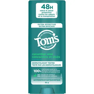 Tom's of Maine Cucumber Aloe Antiperspirant 92g for Men and Women, 48-Hour Protection, Eco-Friendly