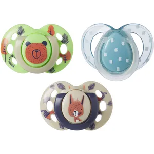 Tommee Tippee Fun Style Pacifiers 3-Pack - Glow in the Dark, BPA-Free, Includes Sterilizer Box