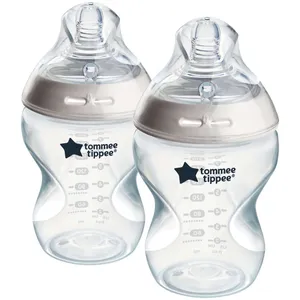 Tommee Tippee Natural Start Anti-Colic Baby Bottle 0m+, Pack of 2, Slow Flow Breast-Like Nipple