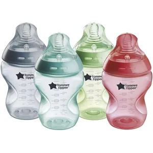 Tommee Tippee Natural Start Anti-Colic Baby Bottle, Fiesta, Slow Flow, Self-Sterilizing, Pack of 4