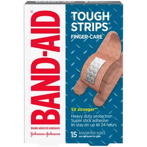 Tough-Strips Adhesive Bandages for Finger Care – Heavy-Duty Protection for Cuts and Scrapes
