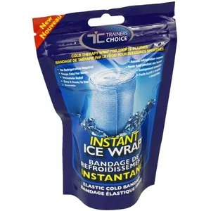 Trainers Choice Instant Ice Wrap for Sprains, Strains, Muscle Soreness - Ready to Use Compression