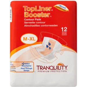 Tranquility TopLiner Contour Booster Pads, 21.5" x 13.5" - Super-Plus Size, Latex-Free, Ultimate Absorbency