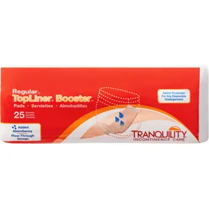 Tranquility TopLiner Super Booster Pad - Regular 14"x4", Latex-Free, Extra Absorption for Incontinence