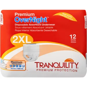 Tranquility XX-Large Premium Overnight Disposable Absorbent Underwear - 34 oz Capacity, Latex-Free