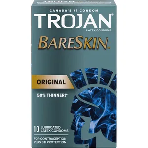 Trojan BareSkin Lubricated Condoms - Super Thin & Sensitive, 50% Thinner for Natural Feel