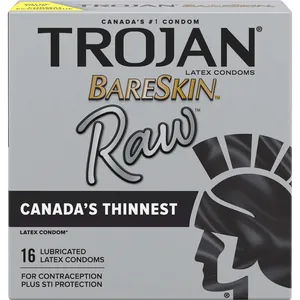 Trojan BareSkin Raw Lubricated Condoms - Canada's Thinnest Condom for a Natural Experience