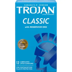 Trojan Classic Lubricated Condoms - Premium Latex, Silky Smooth, Safe & Reliable Protection
