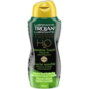 Trojan H2O Sensitive Touch Aloe & Vitamin E Water-Based Lubricant - Non-Sticky & Fragrance-Free