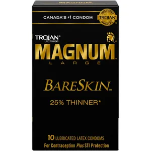 Trojan Magnum BareSkin Large Size Lubricated Condoms for Extra Comfort and Sensitivity