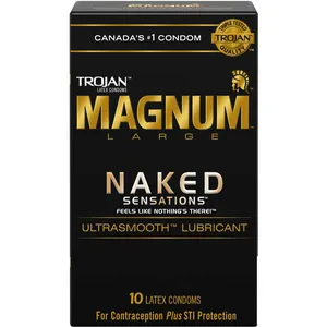 Trojan Magnum Naked Sensations Large Size Lubricated Condoms for Comfort & Pleasure
