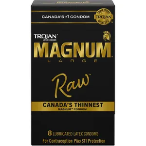 Trojan Magnum Raw Large Size Lubricated Condoms - Canada's Thinnest & Most Comfortable Option