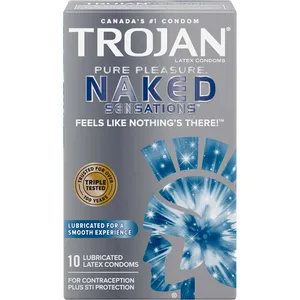 Trojan Naked Sensations Pure Pleasure Condoms, Extra Lubricated, Premium Latex for Ultimate Comfort