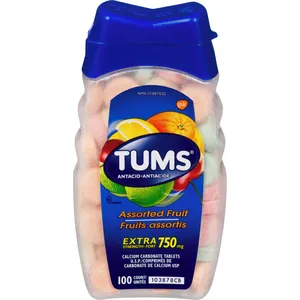 Tums Extra Strength Assorted Fruit 100 Tablets - Fast Relief for Heartburn and Acid Indigestion