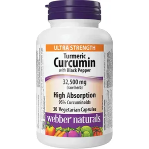 Turmeric Curcumin Ultra Strength with Black Pepper 32,500 mg Antioxidant Support Vegetarian Capsules