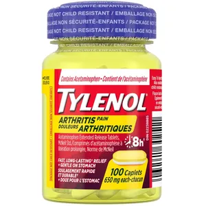 Tylenol Arthritis Pain Reliever Acetaminophen 650mg - Fast Long-Lasting Relief for Adults