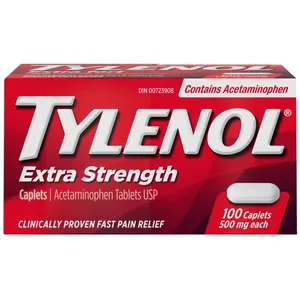 Tylenol Extra Strength Pain Relief 500mg Caplets for Headache, Fever & Aches, 100 Count