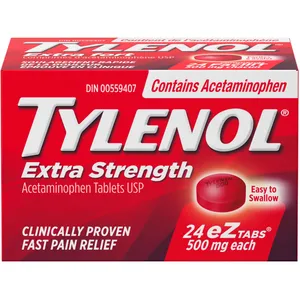 Tylenol Extra Strength Pain Relief Acetaminophen 500mg EZTabs - Fast Relief for Headaches & Fever